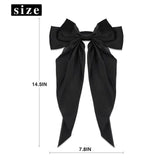 Elegante fita laço grampo de cabelo para mulheres, solid bowknot cetim hairpin, presilhas para meninas, acessórios rabo de cavalo, moda, 2 peças por conjunto - Minha loja